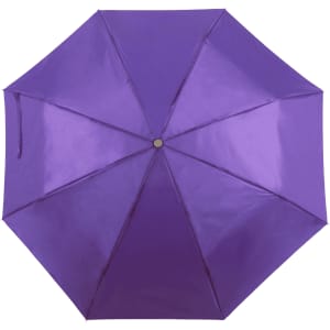 A purple Ziant umbrella with a shiny finish, featuring a central opening mechanism and eight panels.