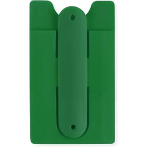 A green multipurpose pouch with a central slide and two side pockets, featuring a logo.