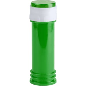 A green drink bottle with a white cap and a textured base. It features a branding logo on the side.