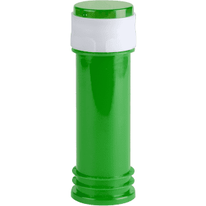 A green drink bottle with a white cap, featuring a logo on the surface.