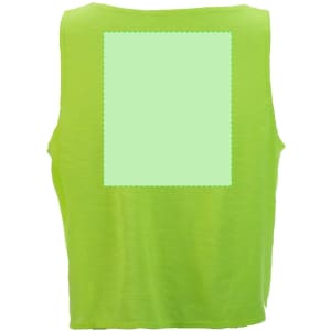 A vibrant green women's t-shirt with a blank section on the back for customisation or printing.