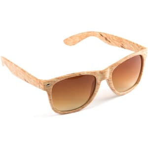 Haris sunglasses with a textured beige frame and gradient brown lenses, featuring a branding logo.
