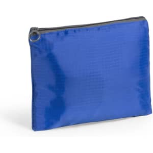 A blue Ribuk backpack bag with a zippered closure and a smooth, shiny texture. Features a logo on the front.