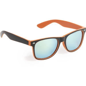Gredel Sunglasses featuring orange and black frames with mirrored lenses, complete with a logo.