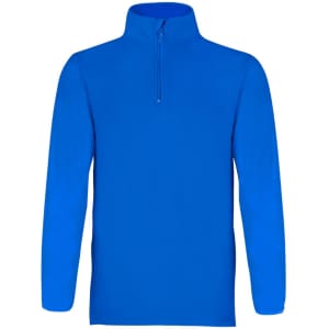 A blue Peyten Polar Fleece jacket with a high collar and a zippered front. It features a logo on the front.
