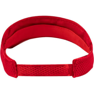A red Gonnax sun visor featuring a mesh design and an adjustable strap at the back.