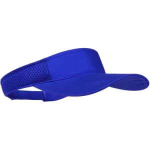 A blue Gonnax sun visor featuring a breathable mesh band and a wide brim for sun protection.