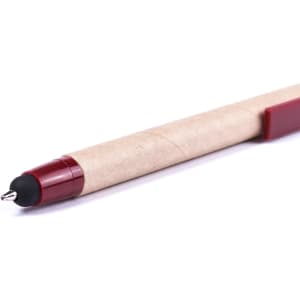 A stylus touch ball pen with a brown paper barrel and a red tip. It features a sleek, minimalist design.