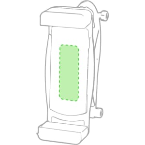 A green and grey car phone holder designed for secure phone placement in vehicles. It features a simple, functional design.