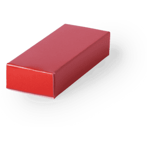 A red gift box with a sleek design, suitable for holding small items or gifts.
