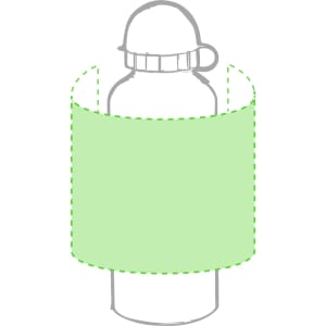 A drink bottle featuring a green sleeve, with a cap, and an integrated handle for easy carrying.