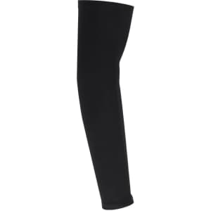 A black arm sleeve with a fitted design, featuring a simple, sleek style and a visible logo.