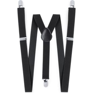 Black Corkey Braces featuring adjustable straps and metal clips, with a central leather piece.
