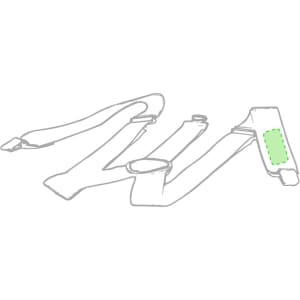 A pair of green Corkey Braces, featuring adjustable ends and a simple, sleek design.