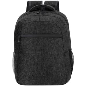 A dark grey Verbel Backpack featuring two side mesh pockets and a front zippered storage compartment.