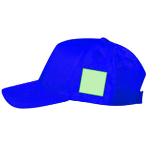 A bright blue kids' cap featuring a patch area for customisation. The cap has a curved brim and a structured design.