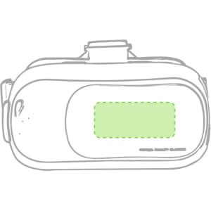 A pair of Bercley virtual reality glasses in a sleek design, featuring a green accent and a logo.
