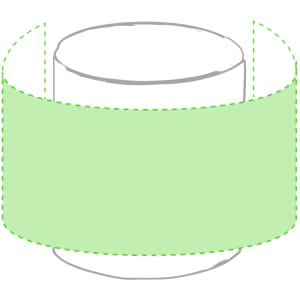A coffee mug with a simple design in a light green colour, featuring a space for branding or text.