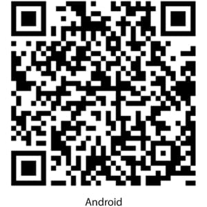 A black and white QR code on a white background, labelled for Android.