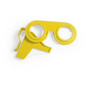 A pair of yellow Bolnex Virtual Reality glasses with a simple, modern design and a branding logo.