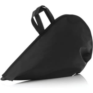 A black cover for a bidul, featuring a streamlined design and dual handles for easy carrying.