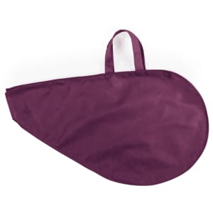A burgundy cover with a white handle, designed for protecting and storing items. Features a branding logo.