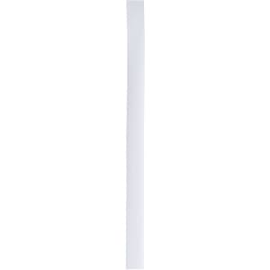 A white polyester hatband with a slim design, featuring an attached logo or branding.