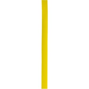 A yellow polyester hatband with a smooth texture and a branding logo. Suitable for various hat styles.