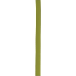 A long, narrow polyester hatband in olive green, featuring a logo.