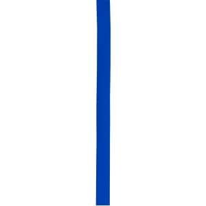 A blue polyester hatband with a smooth texture, featuring a logo. Suitable for clothing accessories.