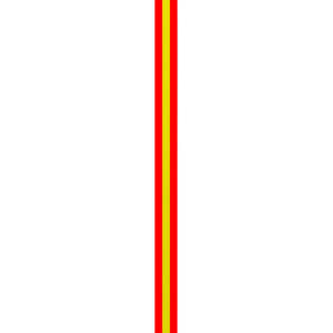 A polyester hatband features red and yellow stripes, ideal for enhancing various hat styles.