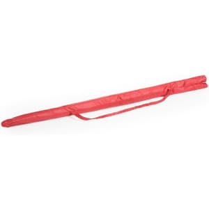 A red beach umbrella bag with a strap, designed for easy carrying and storage.