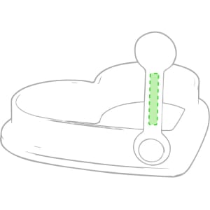 A heart-shaped mould in white with a green measuring feature. The product includes a branding logo.