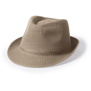 A light brown Bauwens hat with a wide brim, featuring a breathable mesh design and a subtle logo.