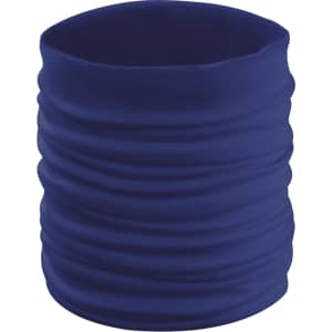 A navy blue Holiam Neck Warmer, featuring a soft, stretchy design with gathered fabric. It has a logo.