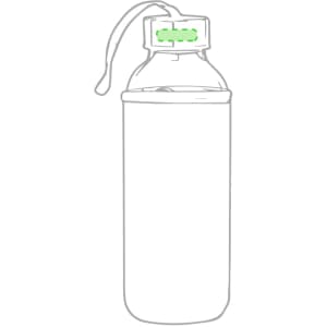 A drink bottle in a sleek design featuring a lid and a carry handle. It has a logo on the front.