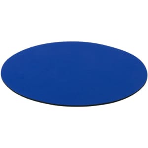 A round blue mousepad with a smooth surface and a black underside. It features a simple design with no text.