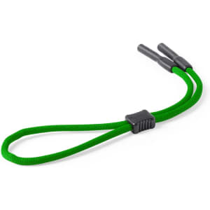 A green Balian glasses strap with two grey ends and a central black connector. It has a sleek, adjustable design.