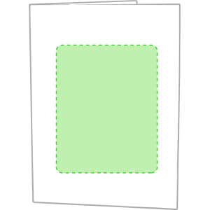 A green Haborg Folder with a white exterior and a dashed border around a central area. It features a logo.