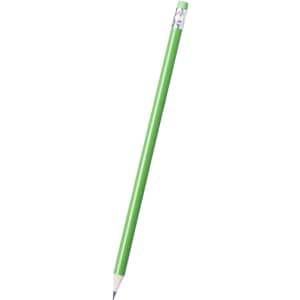 A green grey-lead pencil with a patterned top and a sharpened tip. It features a logo near the top.