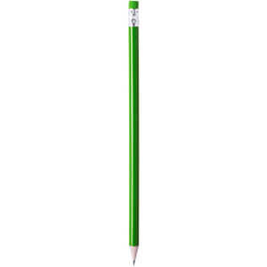 A green Melart pencil with a silver ferrule and a sharpened tip on a plain white background.