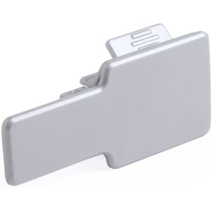 A silver phone holder with a sleek design suitable for various phone sizes. It features a small logo on the side.
