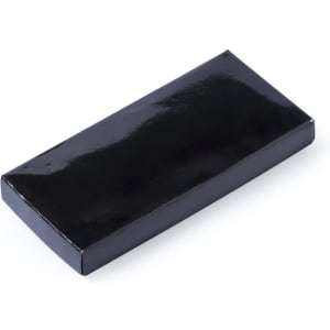 A glossy black box, rectangular in shape, suitable for packaging items such as keyrings and tools.