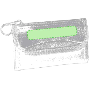 A green tool pouch with a textured finish and a keyring attachment. It features a flat pocket on the front.