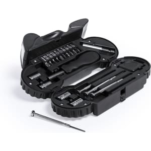A black Mostik Tool Set featuring various tools and a storage case with a logo.