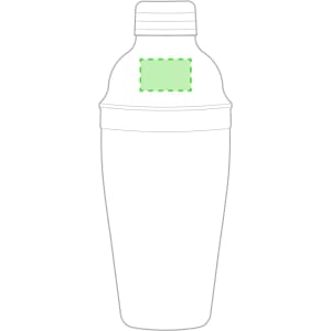 A cocktail shaker in a sleek design, featuring a domed lid, an integrated logo area, and a smooth finish.