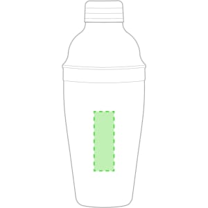 A drink bottle in a sleek design, featuring a green section and a logo, primarily in a monochrome colour scheme.