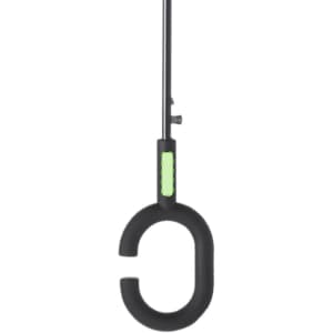 A black Halrum Umbrella with a curved handle and a green accent on the grip. It features a sleek design.