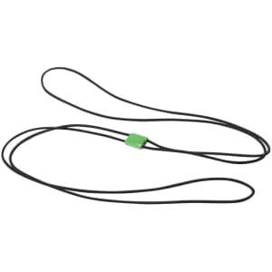 A black exercise band with a green connector, designed for fitness activities and outdoor sports.