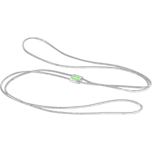 A green Mansat exercise band with an adjustable connector, designed for fitness activities.